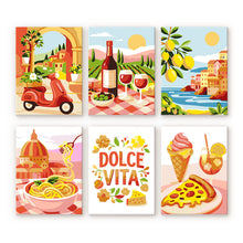 Load image into Gallery viewer, Mini Paint by numbers 15x20cm (6 pieces) - Mediterranean Escape Figured'Art