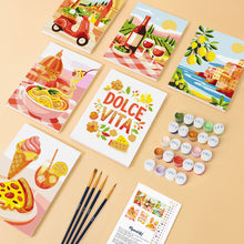 Load image into Gallery viewer, Mini Paint by numbers 15x20cm (6 pieces) - Mediterranean Escape