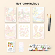 Load image into Gallery viewer, Mini Paint by numbers 15x20cm (6 pieces) - Mediterranean Escape