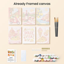 Load image into Gallery viewer, Mini Paint by numbers 15x20cm (6 pieces) - Mediterranean Escape