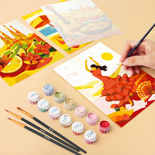 Load image into Gallery viewer, Mini Paint by numbers 15x20cm (6 pieces) - Vibrant Spain