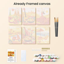 Load image into Gallery viewer, Mini Paint by numbers 15x20cm (6 pieces) - Vibrant Spain