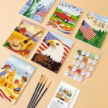 Load image into Gallery viewer, Mini Paint by numbers 15x20cm (6 pieces) - Hello USA