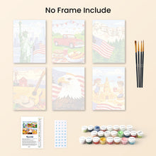 Load image into Gallery viewer, Mini Paint by numbers 15x20cm (6 pieces) - Hello USA