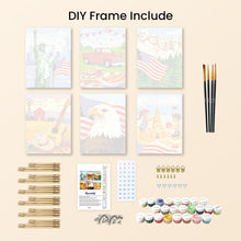 Load image into Gallery viewer, Mini Paint by numbers 15x20cm (6 pieces) - Hello USA