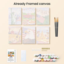 Load image into Gallery viewer, Mini Paint by numbers 15x20cm (6 pieces) - Hello USA