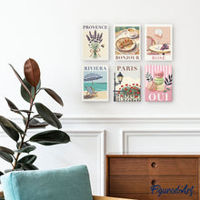 Load image into Gallery viewer, Mini Paint by numbers 15x20cm (6 pieces) - Chic France