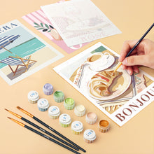 Load image into Gallery viewer, Mini Paint by numbers 15x20cm (6 pieces) - Chic France