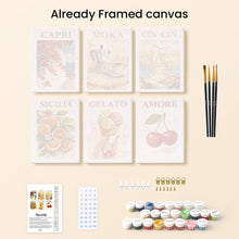 Load image into Gallery viewer, Mini Paint by numbers 15x20cm (6 pieces) - Dolce Italy