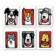 Load image into Gallery viewer, Mini Paint by numbers 15x20cm (6 pieces) - Bandana Buddies 1 Figured'Art