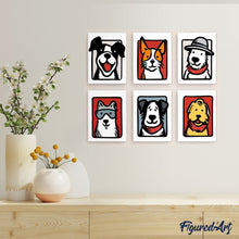 Load image into Gallery viewer, Mini Paint by numbers 15x20cm (6 pieces) - Bandana Buddies 1