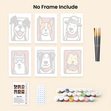 Load image into Gallery viewer, Mini Paint by numbers 15x20cm (6 pieces) - Bandana Buddies 1