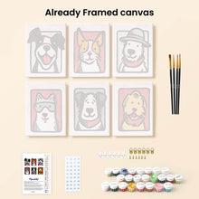 Load image into Gallery viewer, Mini Paint by numbers 15x20cm (6 pieces) - Bandana Buddies 1