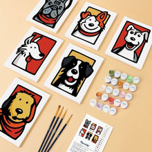 Load image into Gallery viewer, Mini Paint by numbers 15x20cm (6 pieces) - Bandana Buddies 2