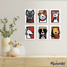 Load image into Gallery viewer, Mini Paint by numbers 15x20cm (6 pieces) - Bandana Buddies 2