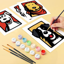 Load image into Gallery viewer, Mini Paint by numbers 15x20cm (6 pieces) - Bandana Buddies 2
