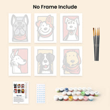 Load image into Gallery viewer, Mini Paint by numbers 15x20cm (6 pieces) - Bandana Buddies 2