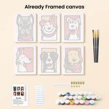 Load image into Gallery viewer, Mini Paint by numbers 15x20cm (6 pieces) - Bandana Buddies 2