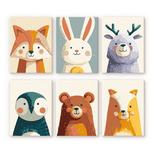 Load image into Gallery viewer, Mini Paint by numbers 15x20cm (6 pieces) - Woodland Portraits 1 Figured'Art