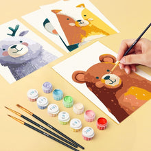 Load image into Gallery viewer, Mini Paint by numbers 15x20cm (6 pieces) - Woodland Portraits 1