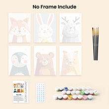 Load image into Gallery viewer, Mini Paint by numbers 15x20cm (6 pieces) - Woodland Portraits 1