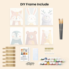 Load image into Gallery viewer, Mini Paint by numbers 15x20cm (6 pieces) - Woodland Portraits 1
