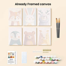Load image into Gallery viewer, Mini Paint by numbers 15x20cm (6 pieces) - Woodland Portraits 1