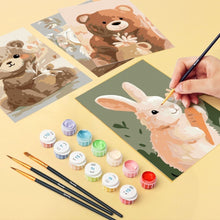 Load image into Gallery viewer, Mini Paint by numbers 15x20cm (6 pieces) - Woodland Portraits 2