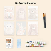 Load image into Gallery viewer, Mini Paint by numbers 15x20cm (6 pieces) - Woodland Portraits 2