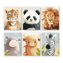 Load image into Gallery viewer, Mini Paint by numbers 15x20cm (6 pieces) - Wildlife Portraits 1 Figured'Art