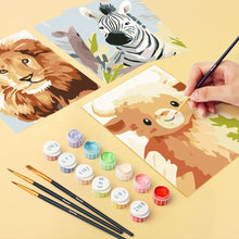 Load image into Gallery viewer, Mini Paint by numbers 15x20cm (6 pieces) - Wildlife Portraits 1