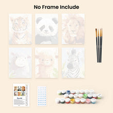 Load image into Gallery viewer, Mini Paint by numbers 15x20cm (6 pieces) - Wildlife Portraits 1