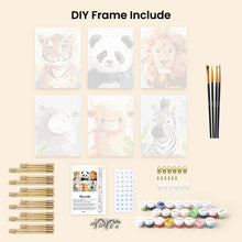 Load image into Gallery viewer, Mini Paint by numbers 15x20cm (6 pieces) - Wildlife Portraits 1