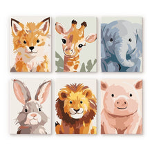 Load image into Gallery viewer, Mini Paint by numbers 15x20cm (6 pieces) - Wildlife Portraits 2 Figured'Art
