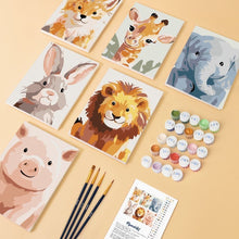 Load image into Gallery viewer, Mini Paint by numbers 15x20cm (6 pieces) - Wildlife Portraits 2