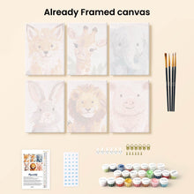 Load image into Gallery viewer, Mini Paint by numbers 15x20cm (6 pieces) - Wildlife Portraits 2