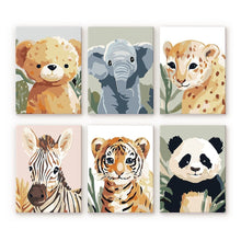Load image into Gallery viewer, Mini Paint by numbers 15x20cm (6 pieces) - Wildlife Portraits 3 Figured'Art