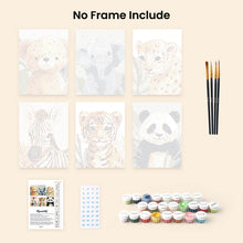 Load image into Gallery viewer, Mini Paint by numbers 15x20cm (6 pieces) - Wildlife Portraits 3