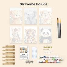 Load image into Gallery viewer, Mini Paint by numbers 15x20cm (6 pieces) - Wildlife Portraits 3