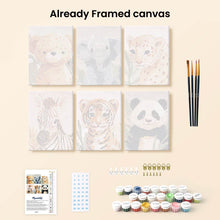 Load image into Gallery viewer, Mini Paint by numbers 15x20cm (6 pieces) - Wildlife Portraits 3
