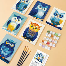 Load image into Gallery viewer, Mini Paint by numbers 15x20cm (6 pieces) - Colorful Nightwatch