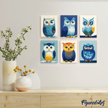 Load image into Gallery viewer, Mini Paint by numbers 15x20cm (6 pieces) - Colorful Nightwatch