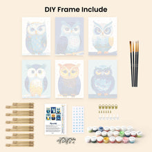 Load image into Gallery viewer, Mini Paint by numbers 15x20cm (6 pieces) - Colorful Nightwatch