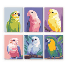 Load image into Gallery viewer, Mini Paint by numbers 15x20cm (6 pieces) - Jungle Melody Figured'Art