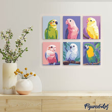 Load image into Gallery viewer, Mini Paint by numbers 15x20cm (6 pieces) - Jungle Melody
