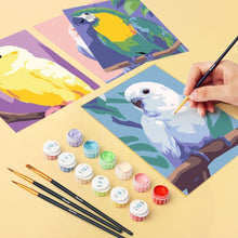 Load image into Gallery viewer, Mini Paint by numbers 15x20cm (6 pieces) - Jungle Melody