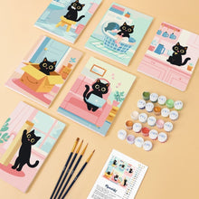 Load image into Gallery viewer, Mini Paint by numbers 15x20cm (6 pieces) - Kitty at Home