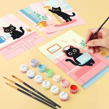 Load image into Gallery viewer, Mini Paint by numbers 15x20cm (6 pieces) - Kitty at Home