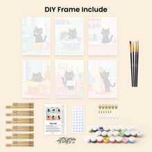 Load image into Gallery viewer, Mini Paint by numbers 15x20cm (6 pieces) - Kitty at Home