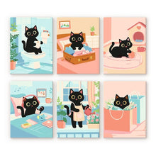 Load image into Gallery viewer, Mini Paint by numbers 15x20cm (6 pieces) - Playful Kitty Figured'Art
